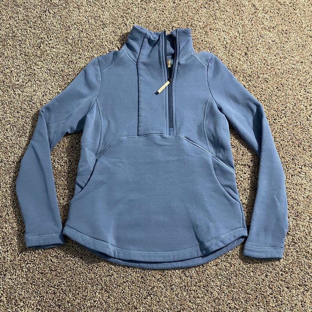Indygena Pullover Womens Small Blue Feather Half Zip Long‎ Sleeve Running Top